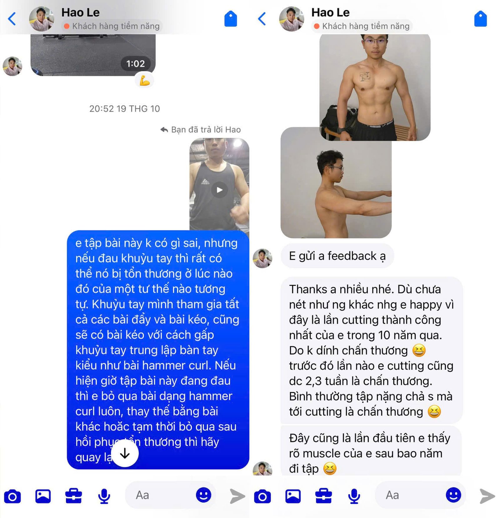 Phản hồi của học viên PT Online NBB GYM