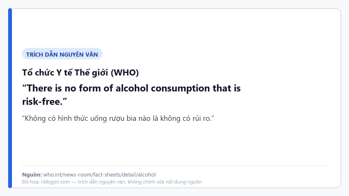 Trích dẫn WHO: không có hình thức uống rượu bia nào là không có rủi ro